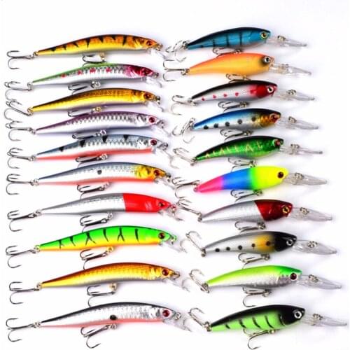 20pcs/lot Minnow Fishing Lures 10cm/3.5cm 2 Models Crankbait Spinner Baits Artificial Bait