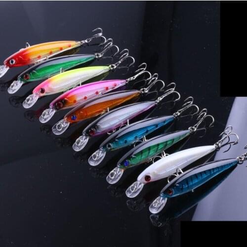 2020 Peche New Arrival 10pcs/set Minnow 11cm 13.5g 2-3M Dive Artificial Bait Plastic Hard 3D Fishing Lures fake Fishing Bait