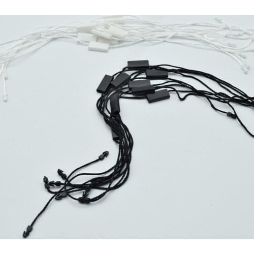 980pcs wholesale Polyester suspender for clothes tag/garment hang tag White black 27cm lengthLeiao Craft