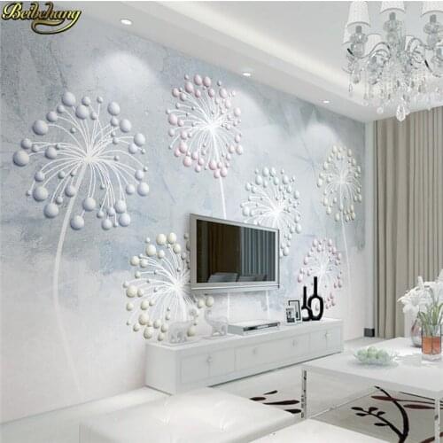 Beibehang Custom photo wallpaper large fresco modern Nordic 3d 3d ball relief dandelion TV background wall papel de parede