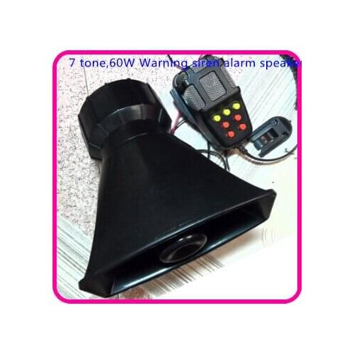 Higher star 60W car/motorbike emergency alarm amplifiers with speaker,7warning sounds,microphone function