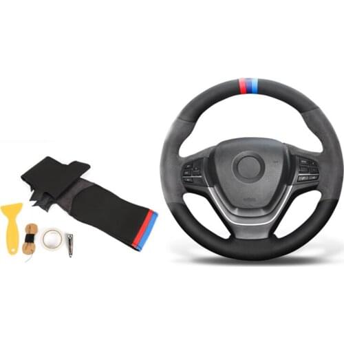 For BMW F30 Alcantara Car Steering Wheel Case Car Accessories Interior Parts Braiding Cover Steering Wheel Leather Braid 12-19