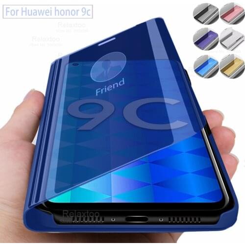 Honor 9c case mirror flip cover cases for huawei honor 9c stand case for xonor honor 9 c c9 honor9c coque capas AKA-L29 6.39