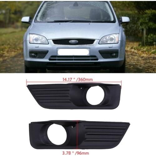 Black Auto Front Bumper Driving Fog Lights Cover Lamp Frame Trim For Ford Focus 2005-2008