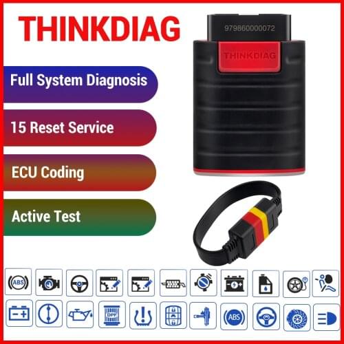 THINKCAR THINKDIAG OBD2 Code Reader Scanner All System Bluetooth Andriod/IOS Diagnostic Tool 15 Reset Service PK EasyDiag AP200