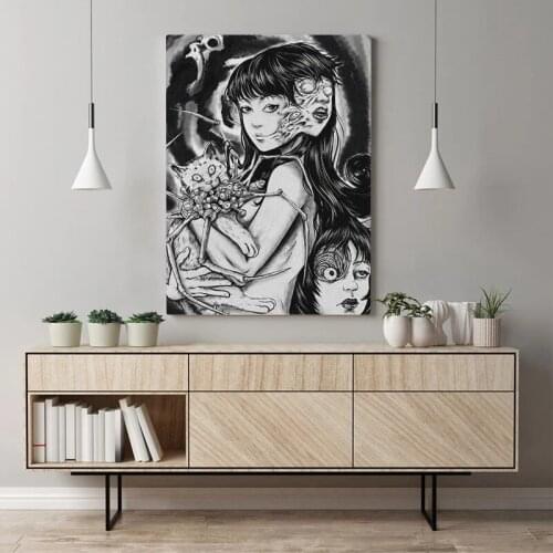Home Decor Canvas Uzumaki Junji Ito Fanart Pictures Wall Art Paintings Prints Modern Horror Anime Modular Poster For Living Room