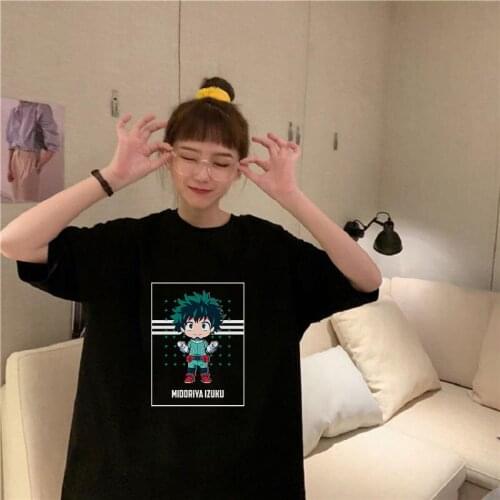 Anime My Hero Academia Anime T Shirt Midoriya Izuku Graphic Printed Tops Harajuku Manga Clothing Summer Casual Comfortable Tee