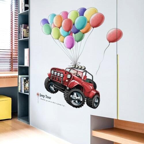 Creative Balloons Car Wall Stickers for Kids Rooms Bedroom Living Room Decorations Decals DIY Vinyl Art Wallpaper