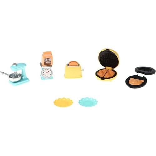 1/12 Dollhouse Miniature Kitchen Set Bread Machine Blender Electronic Scales Furniture Accessories Children Toys