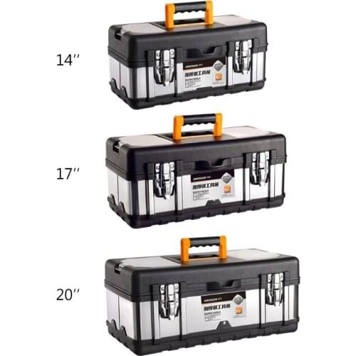 Multifunctional Double Layer Stainless Steel Tool Box Plastic Portable Organizer Dropshipping