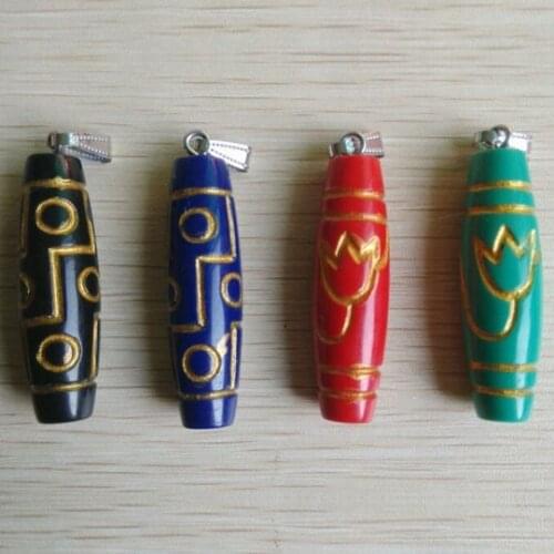 2016 fashion new natural stone Dzi bead charms pendants for jewelry making top Quality 4pcs/lot free shipping Wholesale