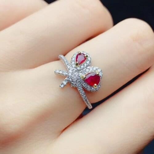 Fashion Ruby ring Free shipping Real and natural ruby 925 sterling silver gemstone Fine women jewelry