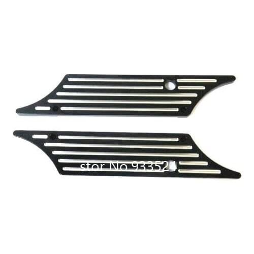 Motorcycle Black Edge Cut CNC Billet Hard Saddlebag Latch Cover For Harley 93-13 Touring