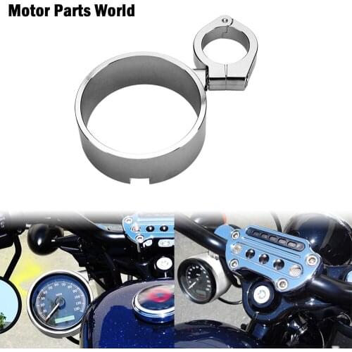 Motorcycle CNC Chrome Speedometer Ring Side Mount Relocator Bracket Clamp 39mm For Harley Sportster XL Dyna Street Bob 1993-Up