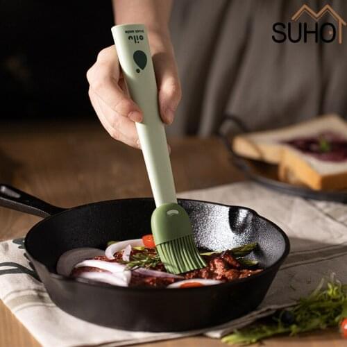 Soft Bristles Silicone Basting Pastry Brush Heat Resistant BBQ Grill Barbeque Oil Brushes for Cooking Long Handle Kitchen Tools