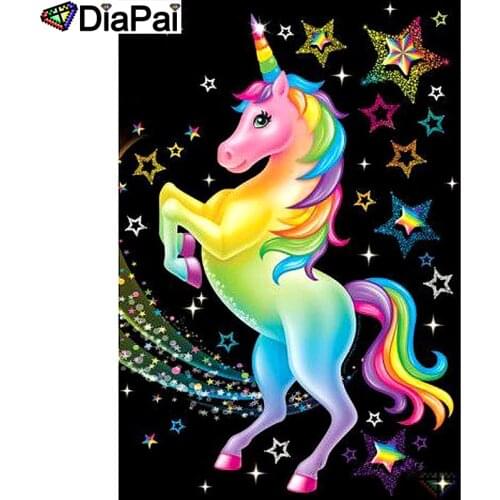 DIAPAI 100% Full Square/Round Drill 5D DIY Diamond Painting "Unicorn stars" Diamond Embroidery Cross Stitch 3D Decor A12408