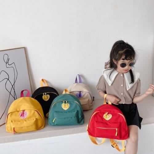 2020 New Style Korean-style Childrens Bags Kindergarten Cute Backpack bai da xiao Learn 1-3 Grade Heart School Bag Fashion