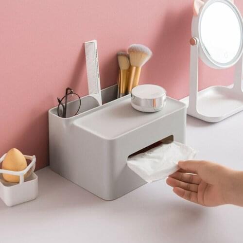 New Solid Desktop Tissue Box Cover Table Napkin Holder Storage Organiser phone stents