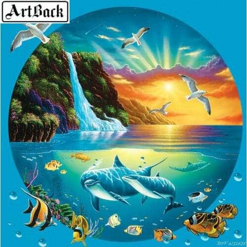 New product sale diy diamond painting dolphin full square drill animal diamond embroidery 3D rhinestone mosaic gift