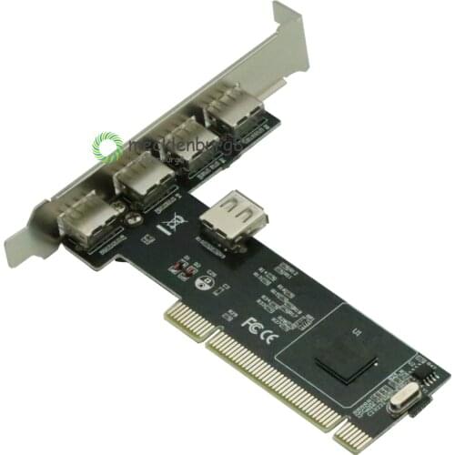 New High Speed 480Mbps 5 Port USB 2.0 PCI Hub Card Controller Adapter Module