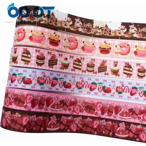 OOOT BAORJCT I-191211-2697,25mm,10yards Cartoon Thermal transfer Printed grosgrain Ribbons,bow cap DIY accessories decorations