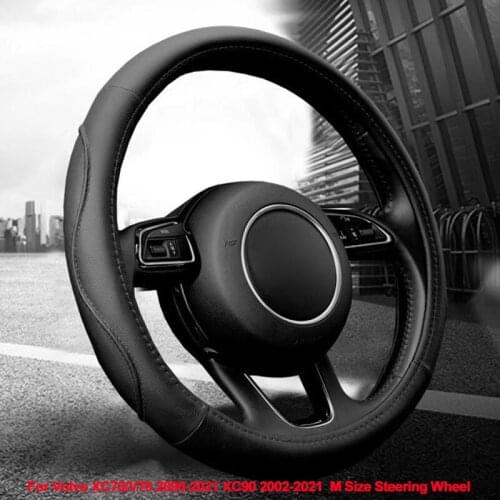 Car Steering Wheel Cover Wrap For Volvo XC70 V70 2000 - 2021 XC90 2002 - 2021 M Size Braid on the Steering wheel Car Accessories