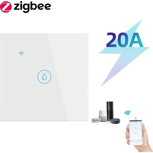 Tuya Zigbee Water Heater Switch EU With Luxuray Glass Panel Touch Sensor Smart Wall Switch Voice Work With Alexa Google Home