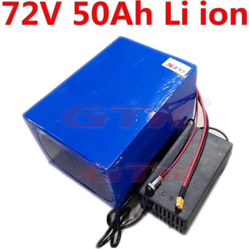 Rechargeable GTK 72v 50ah 40ah Lithium ion battery with BMS for 72V electric surfboard ecooter ebike motorcycle+10A Charger