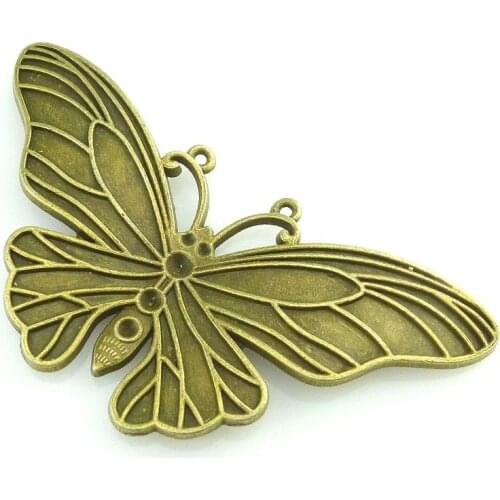 1pc 75*37*3mm Antique Bronze Butterfly Charm Pendant for DIY Necklace Jewelry Making Handmade Craft 15920