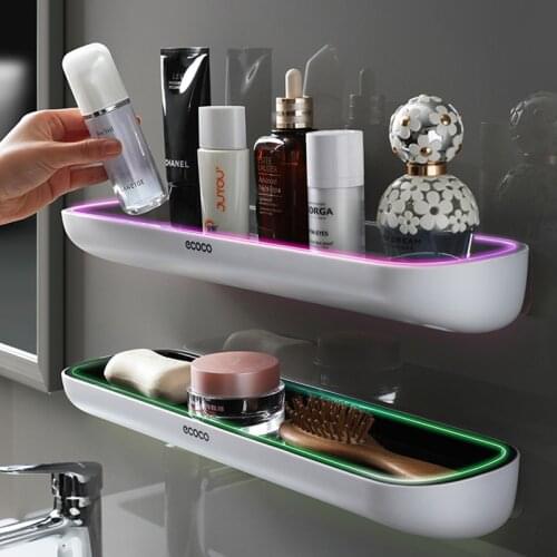 Drainable Shelf For Home And Kitchen Punch-free Bathroom Shelves Toilet Towel Bar Household Items Bathroom Accessories Sets