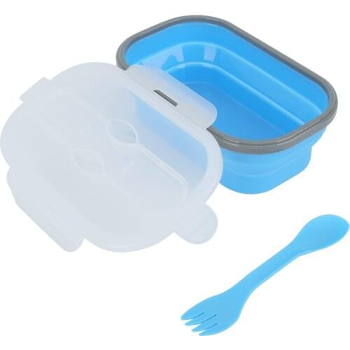 950ml Portable Food Grade Silicone Folding Lunch Box Food Salad Container Outdoor Travel Portable Bento Telescopic Salad Box