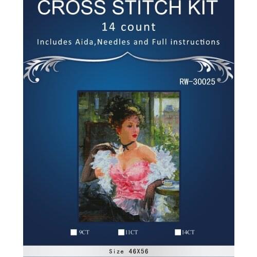 RW-30025 beautiful woman Cross Stitch Cartoon Cross Stitch 14CT Cross-Stitch Kit Embroidery Needlework