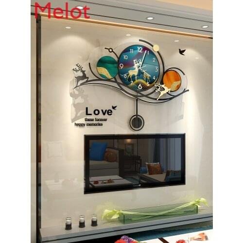 Nordic Clock Wall Clock Living Room Affordable Luxury Modern Minimalist and Magnificent Clock Wall Hanging Personal Household