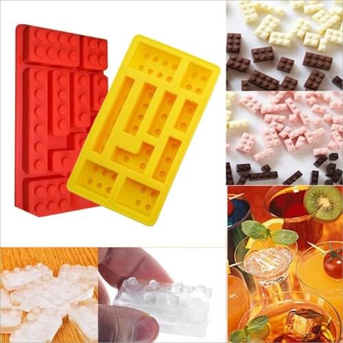 10 Holes Building Blocks Toy Brick Silicone Mold Cake Chocolate Fondant Baking Mold Ice Tray Cube Mould Kitchen Accessories Tool