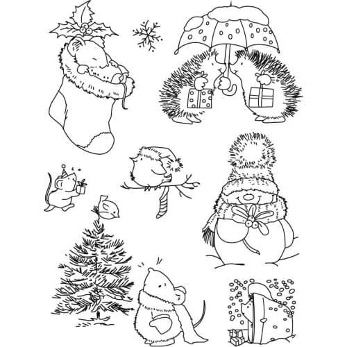 Cute little hedgehog Transparent Clear Silicone Stamp/seal for DIY Scrapbooking/ Album Decorative Clear Stamp Sheets/5486