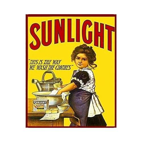 DestinyS Stylish Vintage Sunlight Soap Vintage Advertising Metal TIN Sign Wall Plaque 20X30