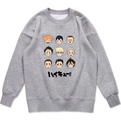 Japan Anime Haikyuu Printed Warm Sweatshirt Men Punk Streetwear Hoodie Oversize Brand Hoodies Male Fashion Harajuku Sweatshirts
