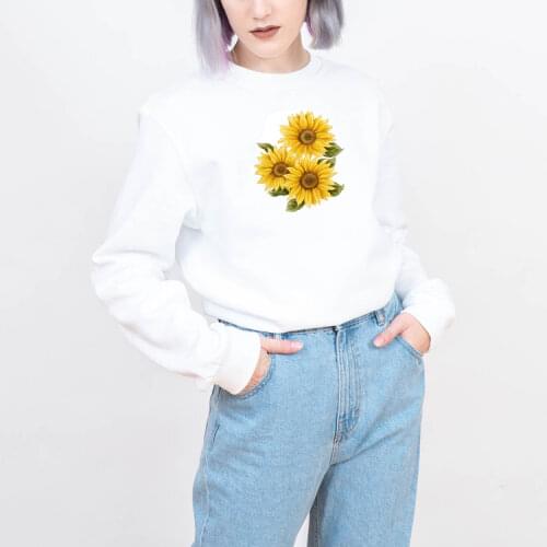 Hoodies Sweatshirt Women Harajuku Winter Long Sleeve Sunflower Print Hoodie Korean Fashion Streetwear Clothes Pullover S-3XL