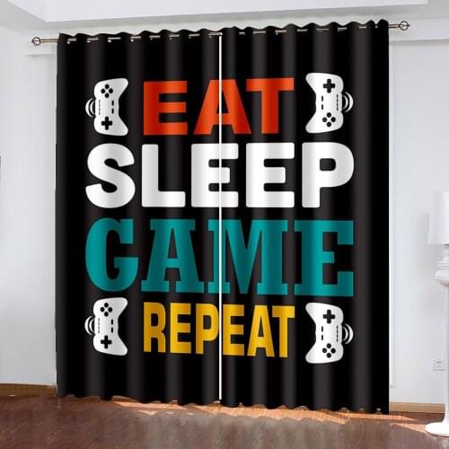 High quality custom 3d curtain fabric black game curtains cartoon thickening blackout curtains