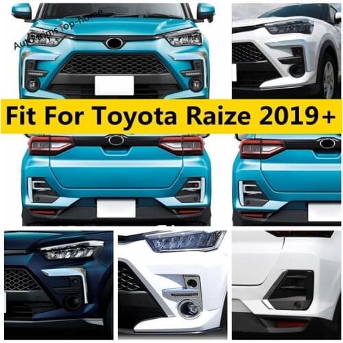 Yimaautotrims ABS Chrome Rear / Front Bumper Fog Lights Lamps / Eyelid Eyebrow Stripes Cover Trim For Toyota Raize 2019 - 2021