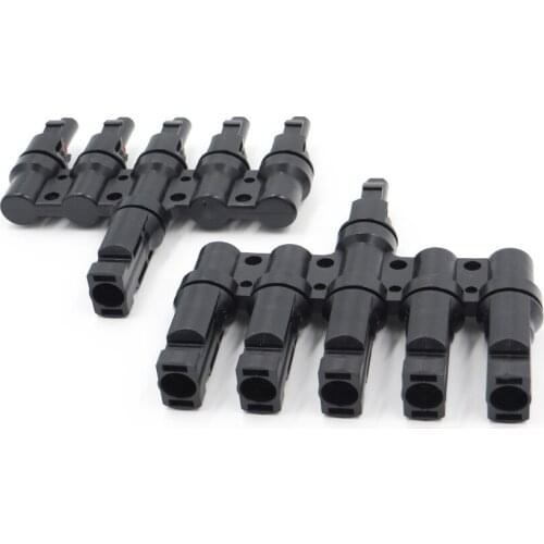 1pair x PV 5T 1 to 5 in Branch parallel connection 30A 1000V Electrical Solar Connector Photovoltaic Panel Cable Wire Connect