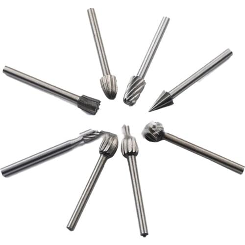 10 Piece Set Of High Speed Steel Electric Grinder Grinding Head Woodworking Rotary File Milling Cutter Carving Knife