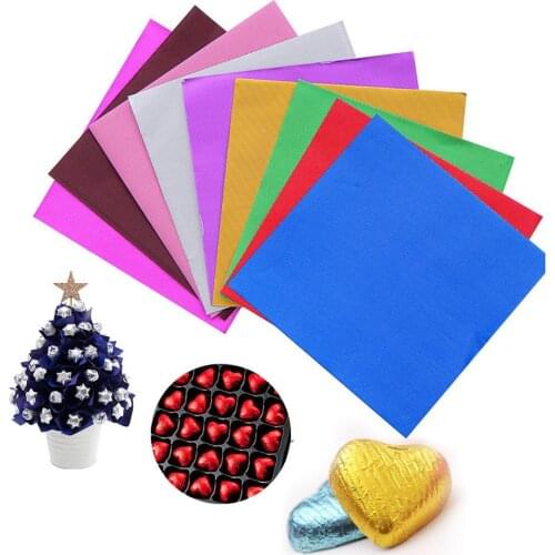 100Pcs 8x8cm Aluminum Foil Eco-friendly Lollipops Wrapping Paper Food Packaging Decor for Package Chocolate Candy Tea Egg Yolk