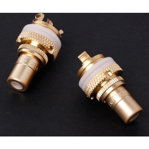 8PCS Red+White HIFI RCA Socket Socket Chassis High Quality CMC Female Connector