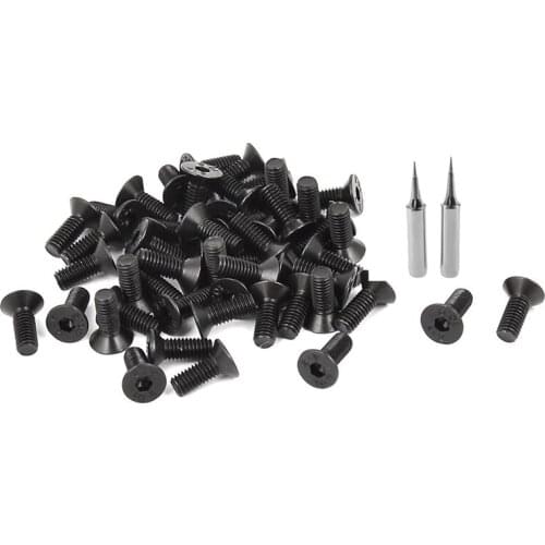 Promotion! 2x Soldering Head Soldering Iron 900M-T-I0.4mm OD Soldering Iron Head & 50Pcs M3X8mm 10.9 Carbon Steel Countersunk He