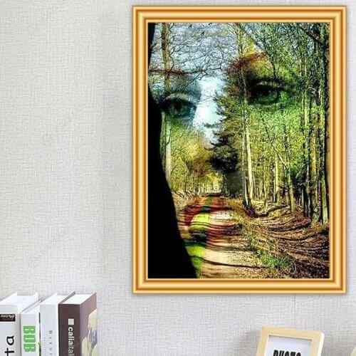 5D Diamond Painting Landscape Cross stitch Kits Full Diamond Embroidery Forest Face Mosaic Art Picture Of Rhinestones Decor Gift
