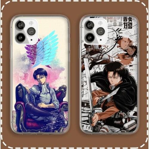 Attack On Titan Phone Case Transparent for iPhone 6 7 8 11 12 s mini pro X XS XR MAX Plus cover funda shell