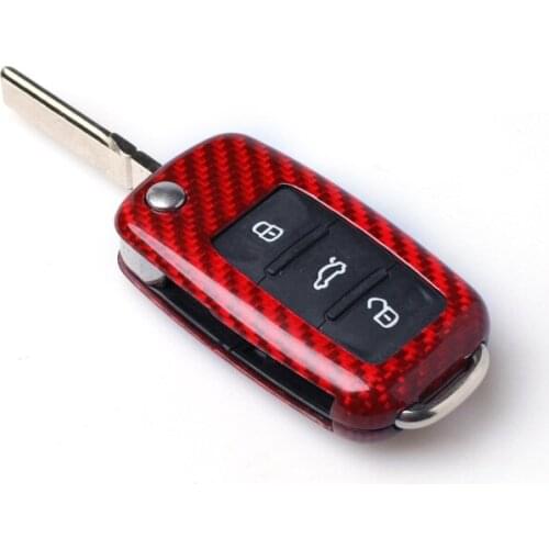 Carbon Fiber Car Remote Key Case Key Cover For Volkswagen VW Golf Bora Jetta POLO GOLF Passat Skoda Octavia A5 Fabia SEAT Ibiza