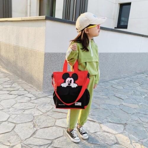 Disney mickey mouse women girl High capacity shoulder bag women nylon shopping bag cartoon shoulder bag lady handbag tote
