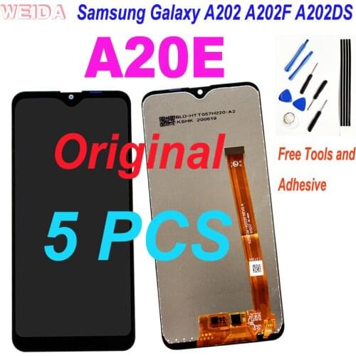 5 PCS Original LCD For Samsung Galaxy A20E A202 A202F A202DS LCD Screen Touch Digitizer Assembly Replacement for A202 Display